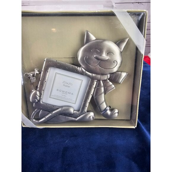 Silver Kitty Frame-Cat Frame-Photo Frame-Sonoma Photo Frame-Mouse- Picture Frame - Picture 1 of 8